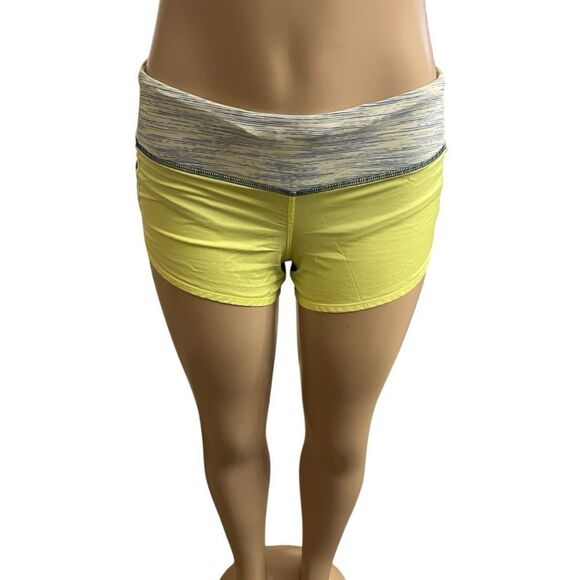 Lululemon Speed Short Neon Yellow and Blue Athletic Shorts - Picture 7 of 8
